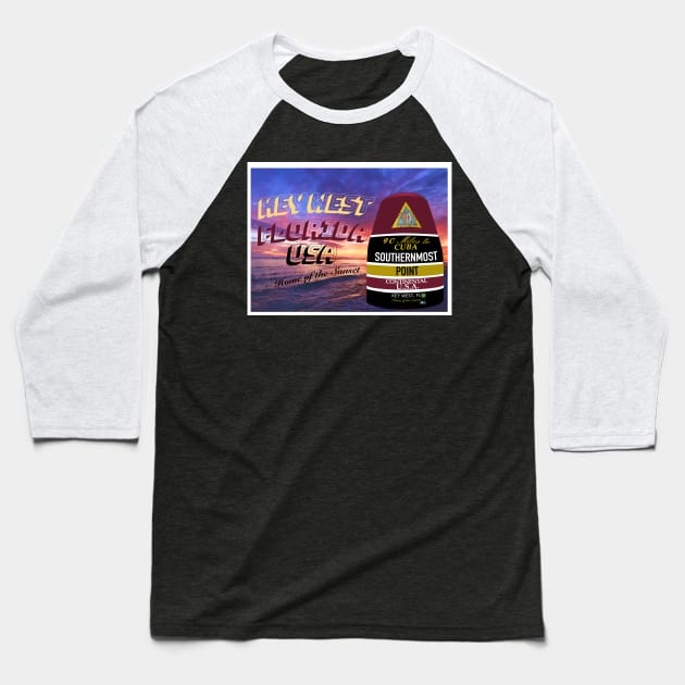 Key West! Home of the sunset! Baseball T-Shirt by Lgoodstuff